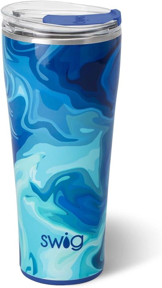 Swiglife 32oz Insulated Tumbler, Travel Coffee Tumbler with Lid, Cup Holder Friendly Travel Coffee Mug, Stainless Steel, 32 oz, Reusable Insulated Mug with Lid (Blue Lagoon)