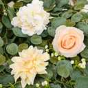 Yastouay 6 Ft Flower Garland with Lights, Champagne Rose Floral Garland Fake Flowers for Wedding Arch Party Tables Backdrop Decor