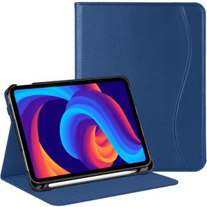 Protective Case For 11-Inch Ipad (A16) Generation 11 (2025) And Ipad 10.9-Inch (2022), Multi-Angle Vision Holder With Pen Holder And Pocket For Ipad 11 (Marine)