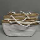 Woven Storage Baskets, Set of 3 Rope Baskets for Storage Clothes, Towels, Versatile Boho Storage Bins