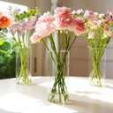 4pcs Glass Cylinder Vases for Centerpieces - 8 Inch Tall Glass Vases for Flowers, Hurricane Candle Holders Floating Candle Vase for Table Centerpiece Formal Dinners Home Decor