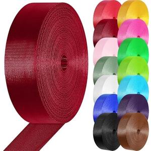 YOGHAVRS Nylon Webbing 1 inch 1.5 inch Nylon Strap Webbing Straps, 3.3 10 25 50 Yards Webbing Strapping for Bags/Lawn Chair/Climbing Outdoors Crafting DIY Gear Repair