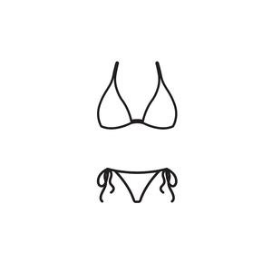 SOLY HUX Women's Striped Two Piece Swimsuit with Knot Front, Small