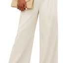 Women's Wide Leg Dress Pants High Elastic Waisted Casual Loose Fit Business Work Trousers with Pockets (XX-Large)