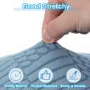 PATIKIL Stool Covers Round, 2 Pcs Elastic Bar Stool Covers Washable Stool Cushion Slipcover Stretchy Bar Chair Seat Cover for 14-18 Inch Chair, Dark Blue