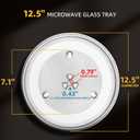 12.5 Microwave Glass Tray Compatible with Samsung, GE and Hotpoint - The Exact Replacement Part of WB39X10002/ WB48X10005/ WB49X10069/ WB39X10003 Dishwasher Safe