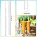 Hoolerry 2000 Pcs Plastic Straws Disposable Individually Wrapped Drinking Straight Long Straws, 0.24" Wide, for Hot and Cold Beverages (8 Inch)