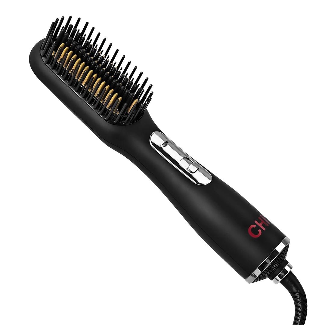 CHI 3-in-1 Hot Smoothing Dryer Brush, Creates A Smooth & Shiny Salon Blowout, Detangles Hair, Seals In Natural Moisture & Fights Frizz, Cruelty-Free