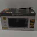 West Bend WBMW110S Microwave Oven 1000-Watts Compact with 6 Pre Cooking Settings, Time and Weight Defrost, Electronic Control Panel and Glass Turntable, Metallic