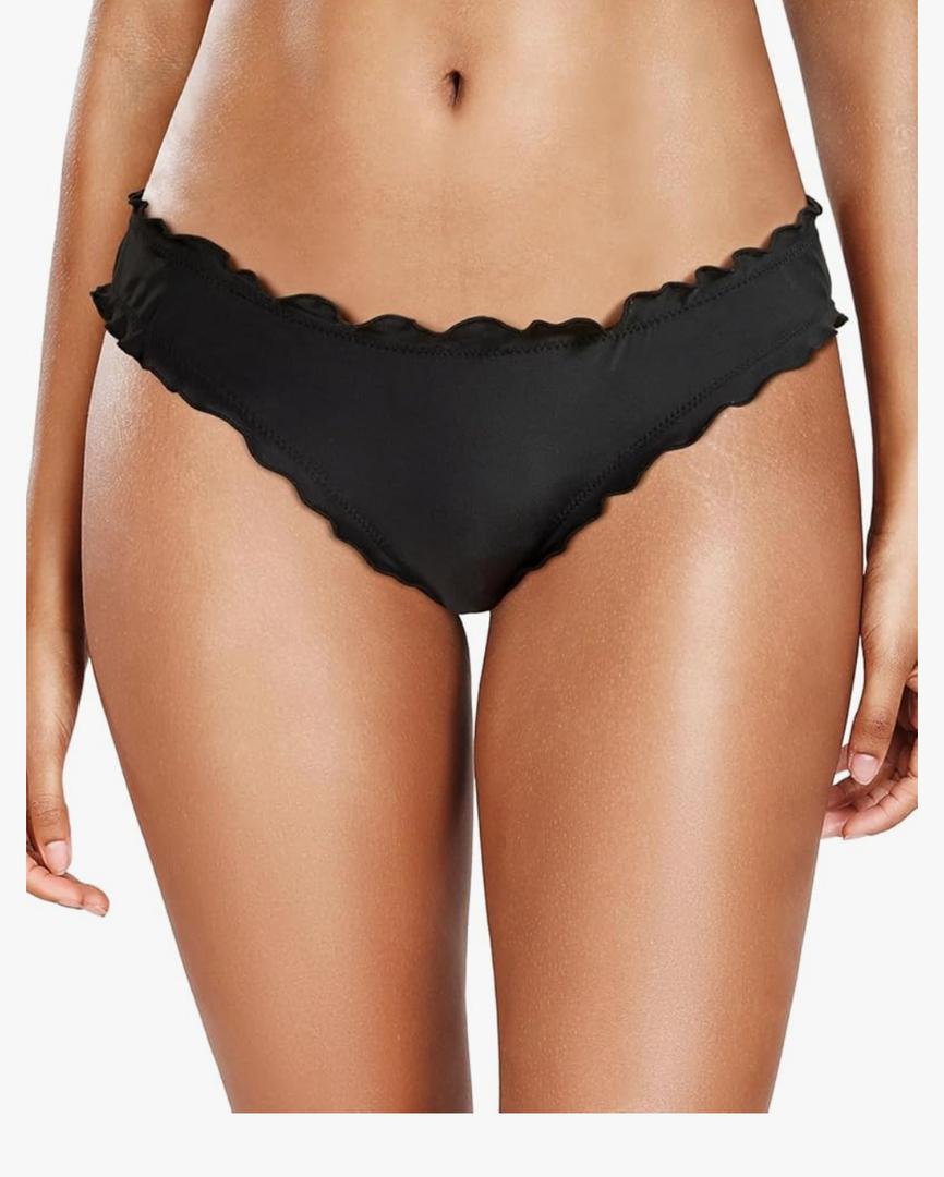 Tempt Me Women Twist Bikini Bottom Moderate High Cut Bathing Suit Bottoms Ruched Swimsuit Bottom L