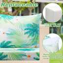 Hoteam 4 Set Outdoor Chair Patio Cushions 20 x 20 Inch Deep Seat Waterproof Chair Cushions for Patio Furniture Set Replacement Removable Seat and Back (Palm)