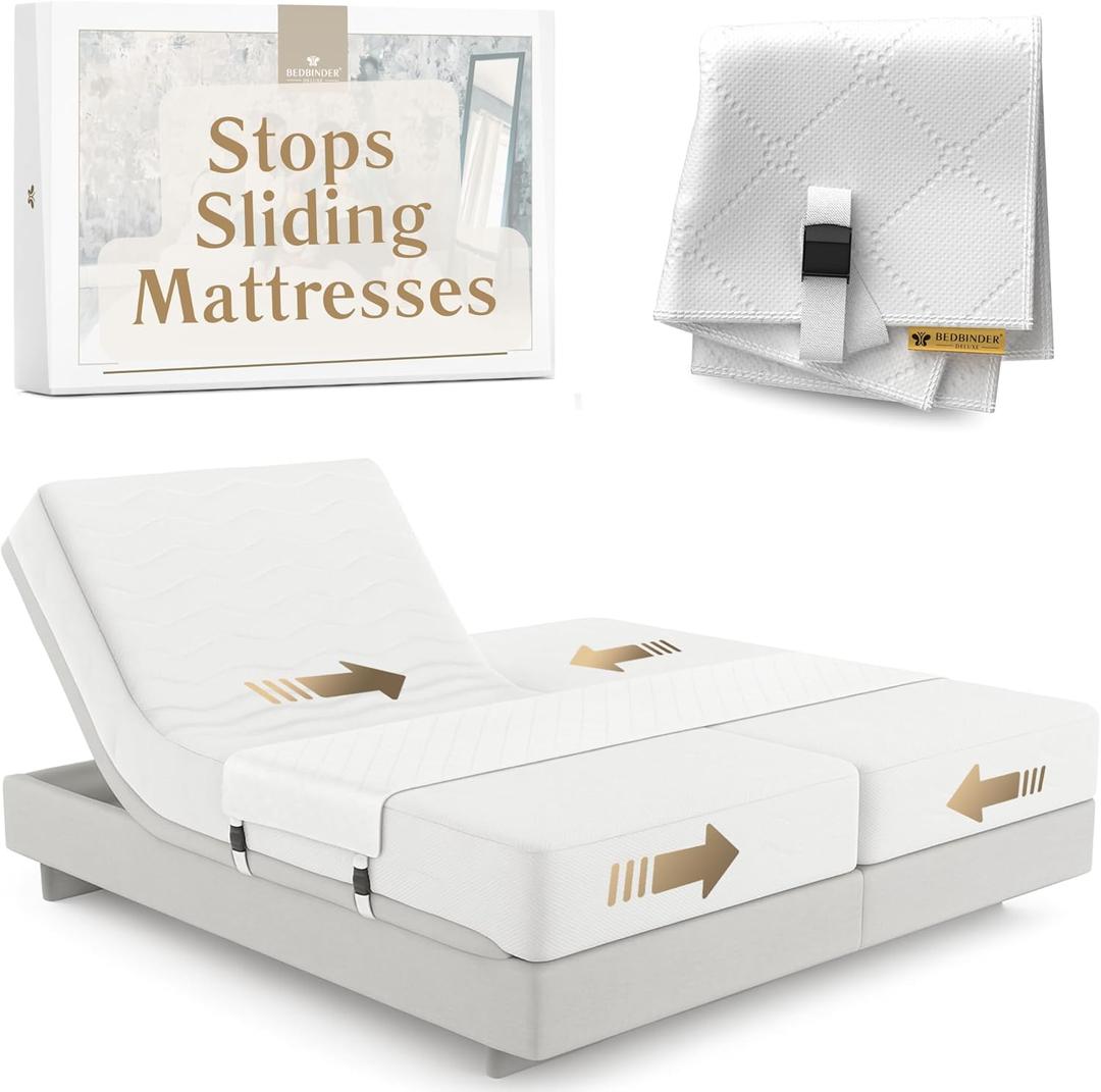 Split King Gap Filler for Adjustable Bed  Mattress Slide Stopper | Prevent Sliding with Anti-Slip Bed Bridge Connector | Keep Mattress from Sliding  Twin XL Gap Solution | Bedbinder DeLuxe