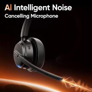 Angteela Wireless Headset with Mic Bluetooth Headset, Noise Cancelling Headphones for Work Office,Includes Dock & USB Dongle. Suitable for Home/Office/Call Center/Laptop/Teams/Zoom