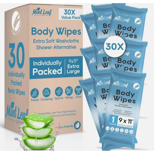 Mint Leaf Body Wipes 9x11" Extra Large