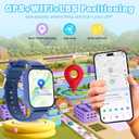 4G Kids Smart Watch GPS Tracker, Smartwatch for Kid with Video Calling, Voice Chat, Class Mode, SOS, Pedometer, Alarm, SIM Card HD Touch Screen Phone Watch Gift for 4-12 Girls Boys (Blue)