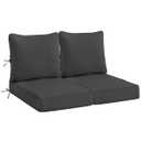 Olefin Deep Seat Cushion, Water Resistant Patio Cushion Dark Gray 24x24x4