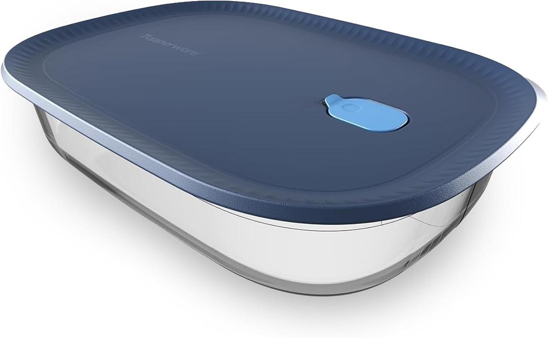 Tupperware Voila Glass XL Rectangular Food Storage – Baking Dish, 3.2 qt / 3 L, Large