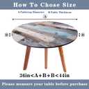 Round Fitted Tablecloth with Elastic Edge Farmhouse Wooden Outdoor Indoor Table Cloth Waterproof Wipeable Table Cover for Dinner Picnic Patio Decor (Suitable for 36"- 44" Round Tables)