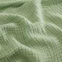 EMME Cotton Throw Blanket for Couch Soft Airy Muslin Bed Blankets Lightweight Breathable Blanket All Season Gauze Blanket, Sage Green