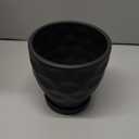 Napco Imports Matte Black Dimpled Ceramic Pot for Indoor Plants Planter with Saucer, 5.25-Inch, Small