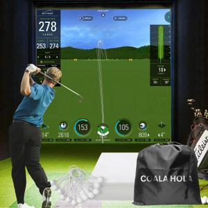 Golf Impact Screen with Upgraded Grommet Slings, 3D Air Mash Golf Simulator Impact Screen for Training, Golf Simulators Hitting Mat for Home, Indoor, Outdoor (8.2 ft x 8.2 ft (98'' x 98''))