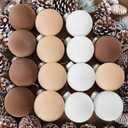 15 Velvet Christmas Ornaments, 3.15 Inch Flocked Balls, Shatterproof Xmas Bulbs, Velvet Ornament Balls (Brown, Beige, White)