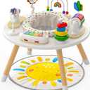 Move2Play 4-in-1 Baby Activity Center | Montessori-Inspired Design | 8 Interactive Toys | Tummy Time, Exersaucer & Toddler Table | Shower Gift | Essential | Must Have for 3, 6, 12 Month Old (Sun)