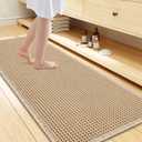Smiry Waffle Bath Mat 60x24, Extra Soft Absorbent Bathroom Rugs, Non Slip Machine Washable Quick Dry Bath Rugs for Bathroom Floor, Tub, Shower, Home Decor Accessories, Brown