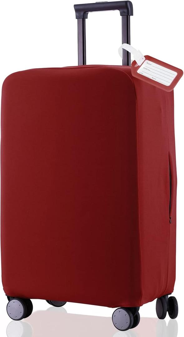RainVillage Travel Luggage Cover - Scratch-Resistant Fit 19-31 Inch Suitcase Protector, Claret (SX 22-23 inch)