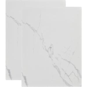 Murrey Home Glass Cutting Board Set for Kitchen Counter, Tempered Glass Chopping Boards Dishwasher Safe, Small Marble Countertop Tray, 16"x12"x2PC