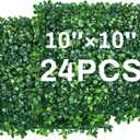 Crowye 24 Pcs 10 x 10 Inch Artificial Greenery Wall Panels – Boxwood Grass Backdrop Panels for Wedding, Photo Booth, Outdoor Garden & Indoor Wall Decor