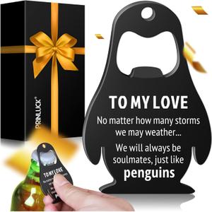 3 x Dad Gifts for Fathers Day, Husband Valentines Day Gifts for Him, To My Love - Beer Bottle Opener, Kitchen Gadgets Gift for Husband from Wife, Penguin Valentines Decorations, Fathers Day Birthday Gift