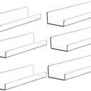 6 Pack Clear Acrylic Shelves for Bedroom,Room,15 Inch Bathroom Wall Shelf & Organizer,Invisible Floating Shelves & Wall Storage for Collectibles Perfume Shelf,Record,Funko Pop,Lego Display,Bookshelf