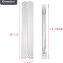 Charbrofire 780-0832C Heat Plates Burner Grill Replacement Parts for NXR Grill Parts NXR 780-0832C Stainless Steel Heat Shield Burner Tube 4 Pieces