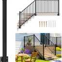 Egadis 1 Pack 2.56 in. x 2.56 in. x 46 in. Aluminum Side Mount Railing Post for 36" Stair or Level Railing Kit, Black Textured Powder-Coat Finish Fascia Mount Post Level Side Post