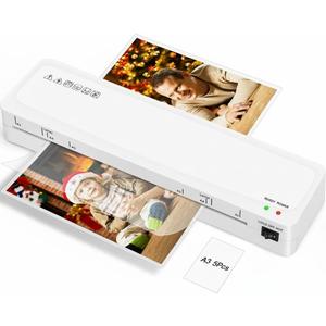 Laminator Machine, Sweleke A3 Laminating Machine with 5 Laminating Sheets, 11x 17 Thermal Lamination Machine for Home, 13 Inch Laminator Machine Hot and Cold for School Office Use (White)
