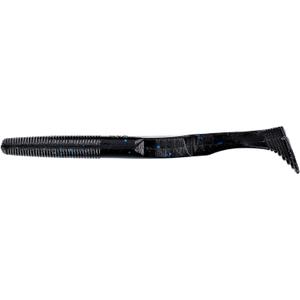 Yamamoto 5.5" Swimming Senko Soft Worm Paddle Tail Fishing Swim Bait Lures - 7 Pack (One Size, Black with Large Blue Flake)