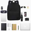 SUPACOOL Casual Laptop Backpack for Men and Women, Work backpack, Black Backpacks, College School Backpack for Boys and Girls, USB Charging Port, Lightweight Travel Back Pack(Black)