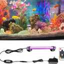 Submersible Aquarium Light for Fish Tank: Full Spectrum Underwater Fish Tank Light with Dimming 8 Colors - COB LED Aquarium Lights with Remote and Suction for 7.8 Inch Saltwater Freshwater Tanks