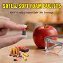Wood Grain Foam Blaster Pistol with 2 Detachable Magazines, 40 Shell Casings, 50 Soft Bullets, Great Birthday for Boys and Girls, Realistic Action with Shell Ejection