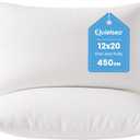 QUIETSEA 12x20 Pillow Inserts, Pack of 2 Lumbar Throw Pillow Inserts, Fluffy and Soft Rectangle Decorative Pillows for Bed, Couch and Sofa (White)