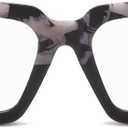 Peepers by PeeperSpecs Women's Take a Bow Square Blue Light Blocking Reading Glasses, Black Marble 2.5