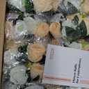 Pcs of 10 Fake Flower Ball Arrangement Bouquet,15 Heads Plastic Roses with Base, Suitable for Our Store's Wedding Centerpiece Flower Rack for Parties Valentine's Day Home Dcor (Champagne & White)