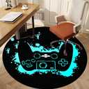 Drum Rug Round Office Chair Mat, Non-Slip Floor Protection, Gaming Floor Mat for Hard Floors, Office Chair Mat for Wood Floors, Tiles-E||80CM