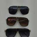 Frienda 3 Pairs Retro Sunglasses for Men Oversized Men Shades Glasses Fashion Alloy Metal Gold Frame Polarized Sun Glasses