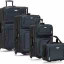 Travel Select Amsterdam Softside Expandable Luggage with Rolling Wheels, Navy, 4-Piece Set (15/21/25/29)
