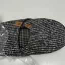 ONCAI Mens Black Knit Stripes Cozy Memory Foam scuff Slippers Slip On Warm House Shoes Indoor/ Outdoor With Best Arch Surpport (Size 8.5, Black)