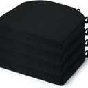 Chair Cushions for Dining Chairs 4 Pack, Foam Chair Cushion with Ties and Non Slip Backing, 16 x 16 inches Black Chair Pads for Dining Chairs