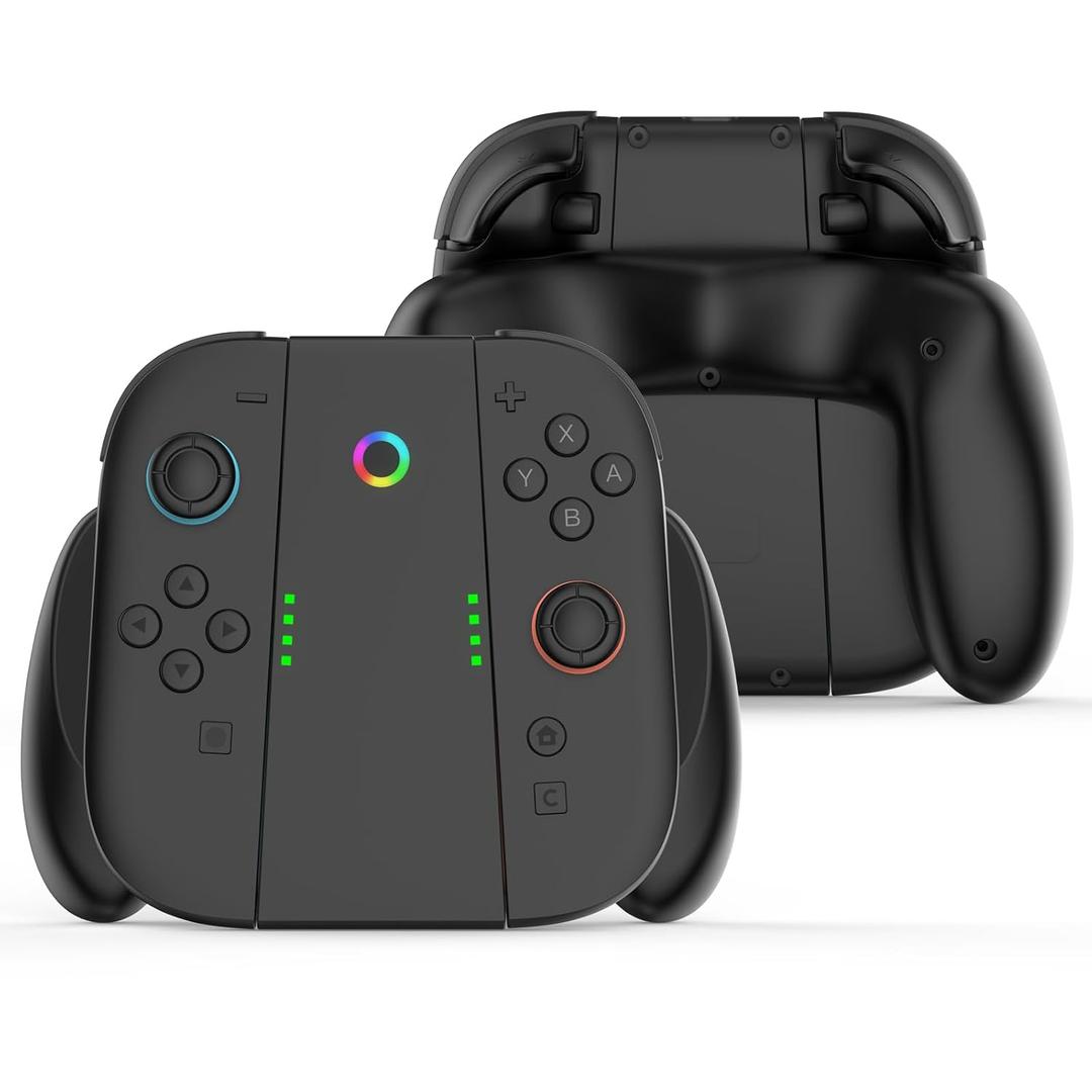 for Switch 2 Charging Grip, Magnetic Suction Charger Grip for Nintendo Switch 2 Joy-con 2 Controllers, Comfort Ergonomic Design Controller Holder with USB Type C Cable