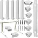 Mini Split Wall Mounting Bracket for Ductless Mini Split-System Air Conditioners, Heavy-Duty Wall Bracket Up to 355 lbs with 10ft Line Set Cover Kit for 7000-24000 BTU AC Pumps Systems (White)